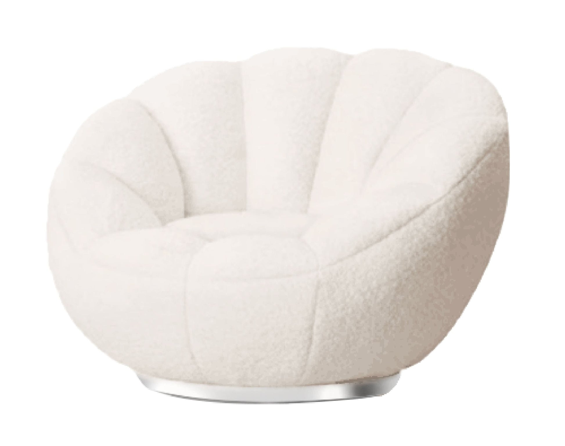 Modrest Dacano - White Sherpa Accent Chair | Lounge Chairs | Modishstore - 4
