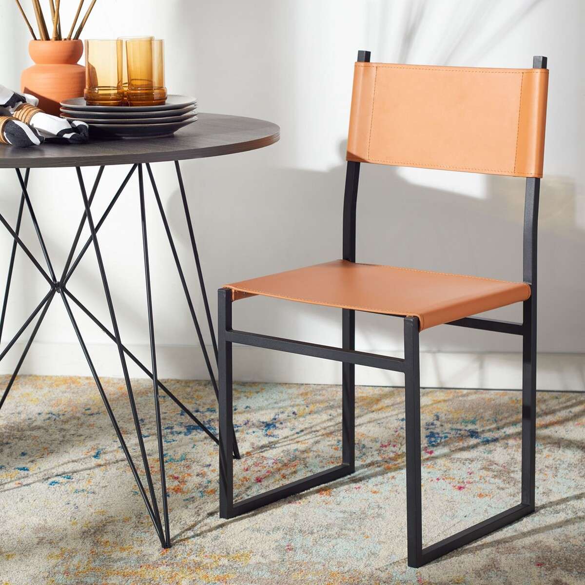 Safavieh Layne Dining Chairs Set Of 2 - Cognac | Dining Chairs | Modishstore - 4