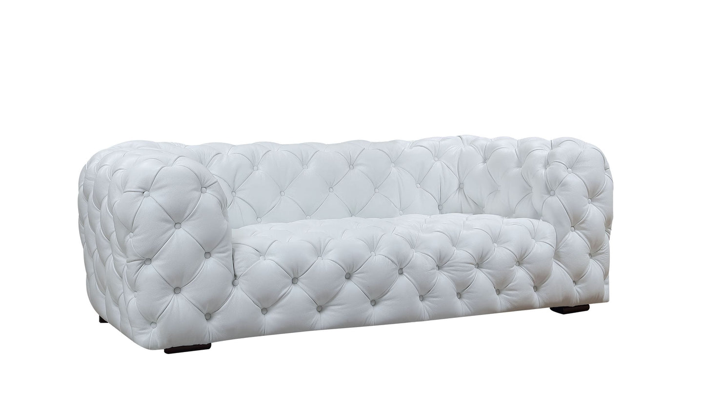 Divani Casa Dexter - Transitional White Full Italian Leather Sofa-2
