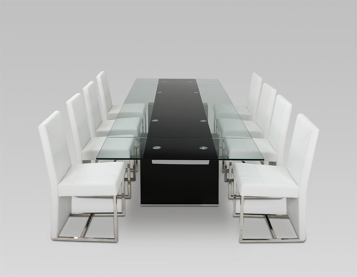 Modrest Lisbon - Extendable Glass Dining Table-4