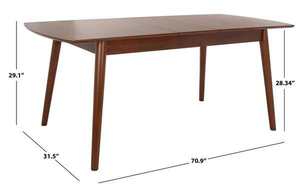 Safavieh Kay Extension Dining Table - Walnut | Dining Tables | Modishstore - 4