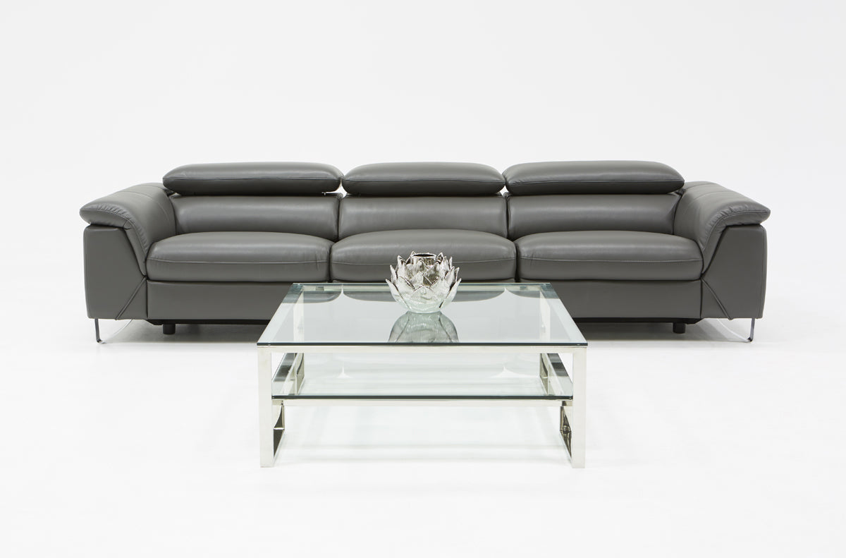 Divani Casa Maine Modern Grey Eco-Leather Sofa w/ Electric Recliners | Sofas | Modishstore - 2