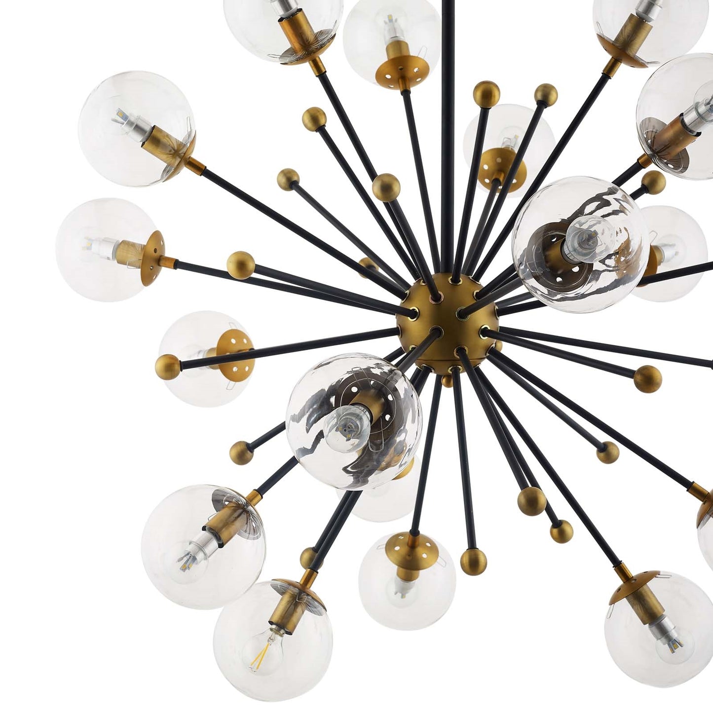 Constellation Clear Glass and Brass Ceiling Light Pendant Chandelier By Modway - EEI-3273 | Chandeliers | Modishstore - 3