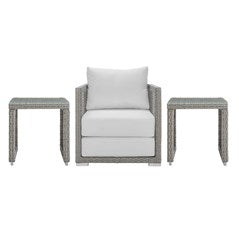 Modway Aura Three Piece Outdoor Patio Wicker Rattan Set | Outdoor Chairs | Modishstore-11