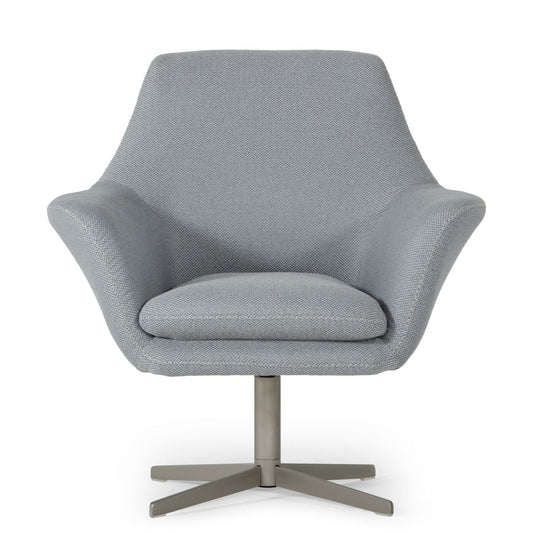 Divani Casa Elvin - Modern Grey Fabric Swivel Lounge Chair | Modishstore | Lounge Chairs