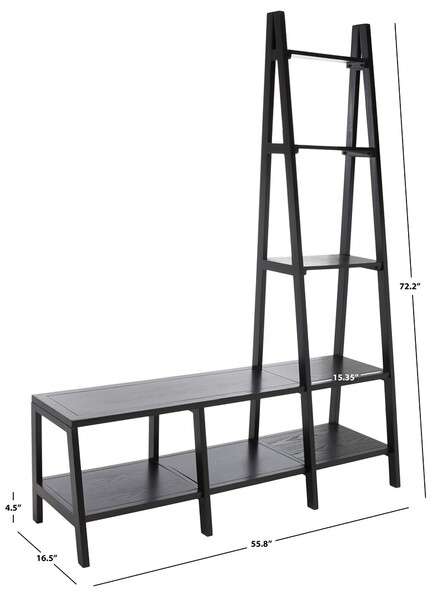 Safavieh Elwin 7 Shelf Etegere - Black | Etagere | Modishstore - 4