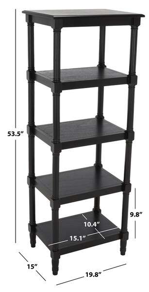 Safavieh Cassie 5 Shelf Bookcase - Black | Bookcases | Modishstore - 3