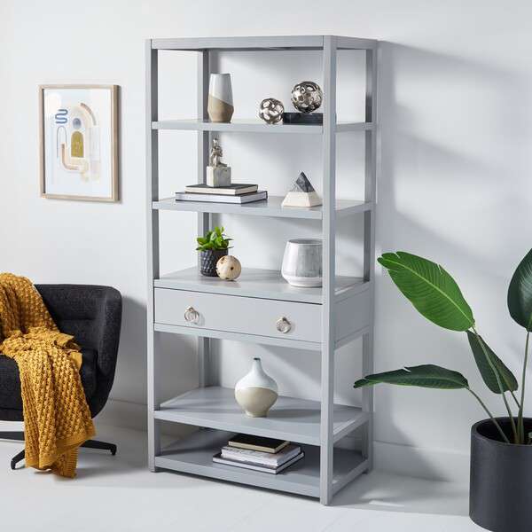Safavieh Johni 1 Drawer 5 Shelf Etagere - Gray | Etagere | Modishstore - 4