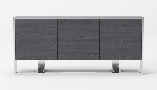 Modrest Fauna - Modern Elm Grey & Stainless Steel Buffet | Modishstore | Sideboards