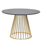 Vig Furniture Modrest Holly Modern Ash & Gold Round Dining Table | Modishstore | Dining Tables-6