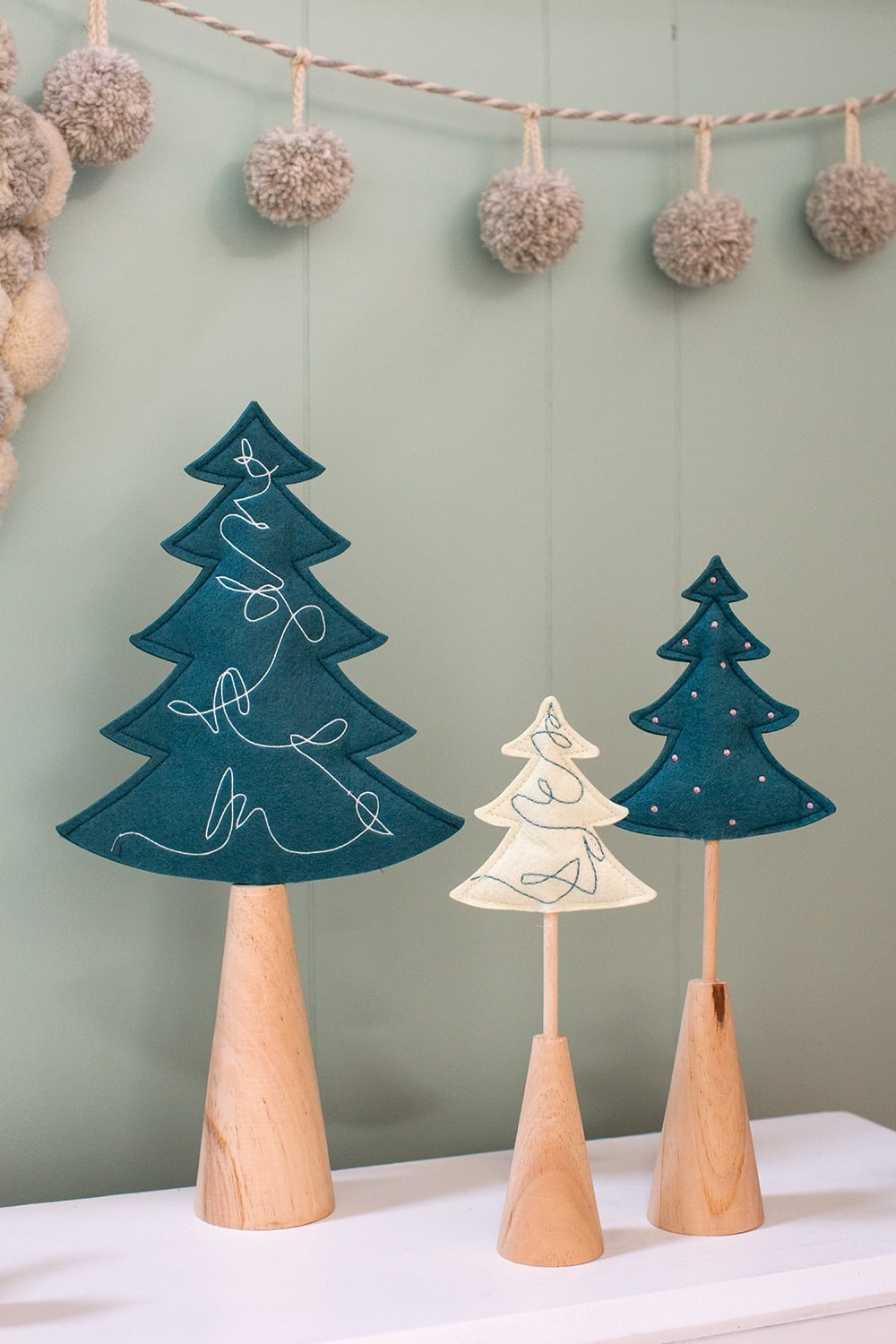 Felt Dowel Tree Set of 12 By Accent Decor | Christmas Trees | Modishstore - 8