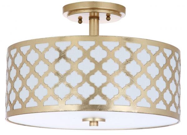 Safavieh Kora Quatrefoil 3 Light 15-Inch Dia Gold Flush Mount - Gold Leaf | Ceiling Lamps | Modishstore - 2