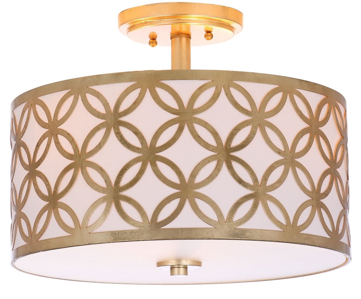 Safavieh Cecily Leaf Trellis 3 Light 15-Inch Dia Gold Flush Mount - Gold | Ceiling Lamps | Modishstore - 3