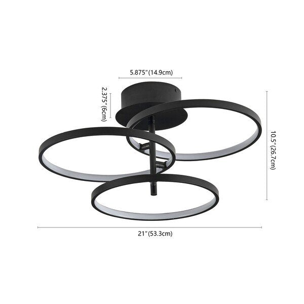 Safavieh Saretta Flush Mount - Matte Black | Ceiling Lamps | Modishstore - 3