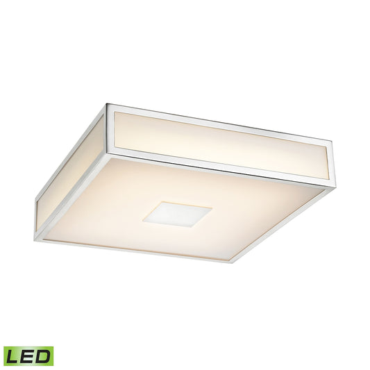Hampstead 1-Light Flush Mount in Chrome with Opal White Acrylic Diffuser - Integrated LED ELK Lighting FML4000-10-15 | Ceiling Lamps | Modishstore