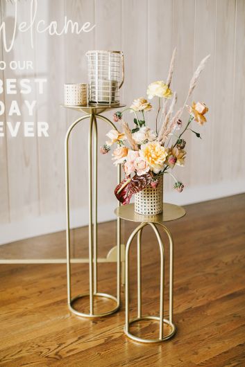 Forte Plant Stand For Floral Arrangement/Gold Display Stand By Accent  Decor- 2 Sizes - Gold - Metal - 70006 - 70007