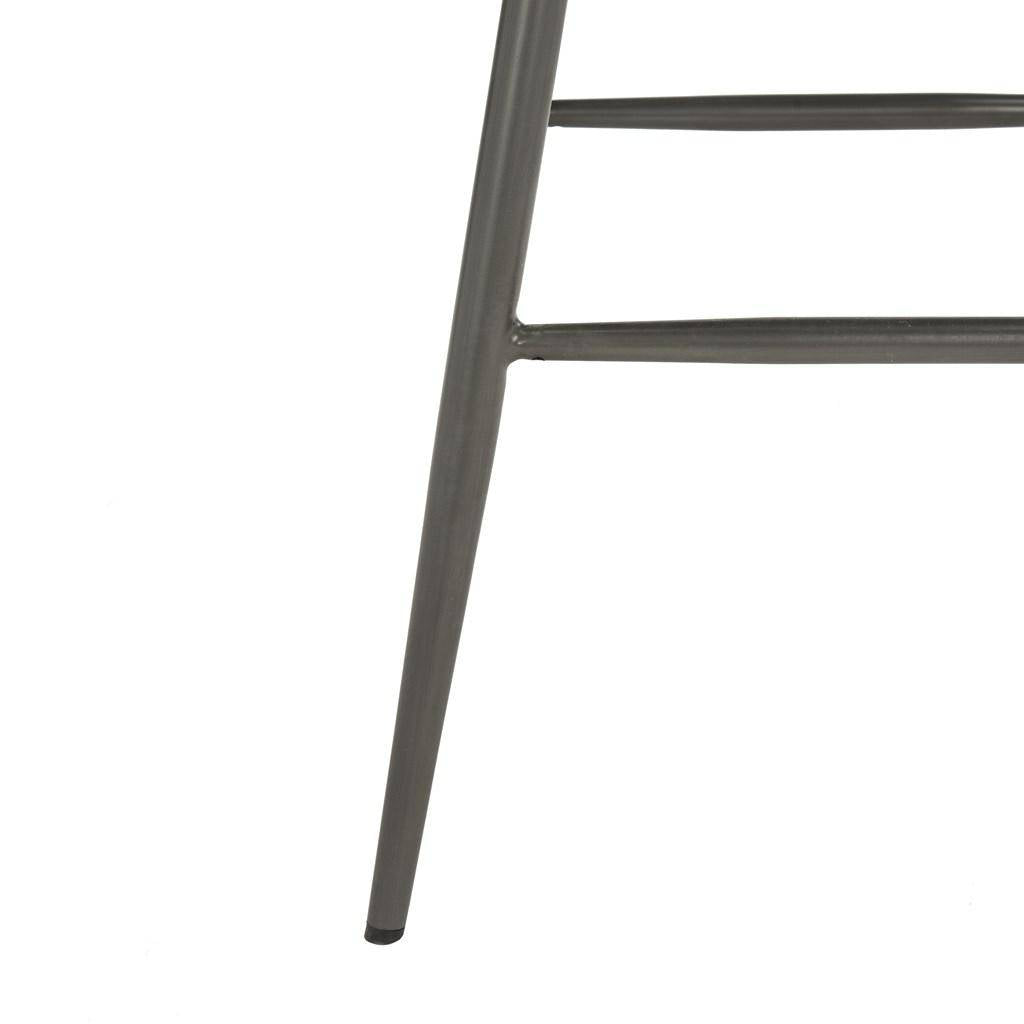 Safavieh Aster 30"H Mid Century Modern Leather Tufted Bar Stool | Bar Stools | Modishstore - 6