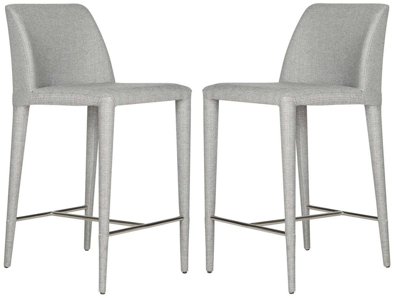 Safavieh Garretson Counter Stool Set Of 2 - Gray Linen | Counter Stools | Modishstore - 2