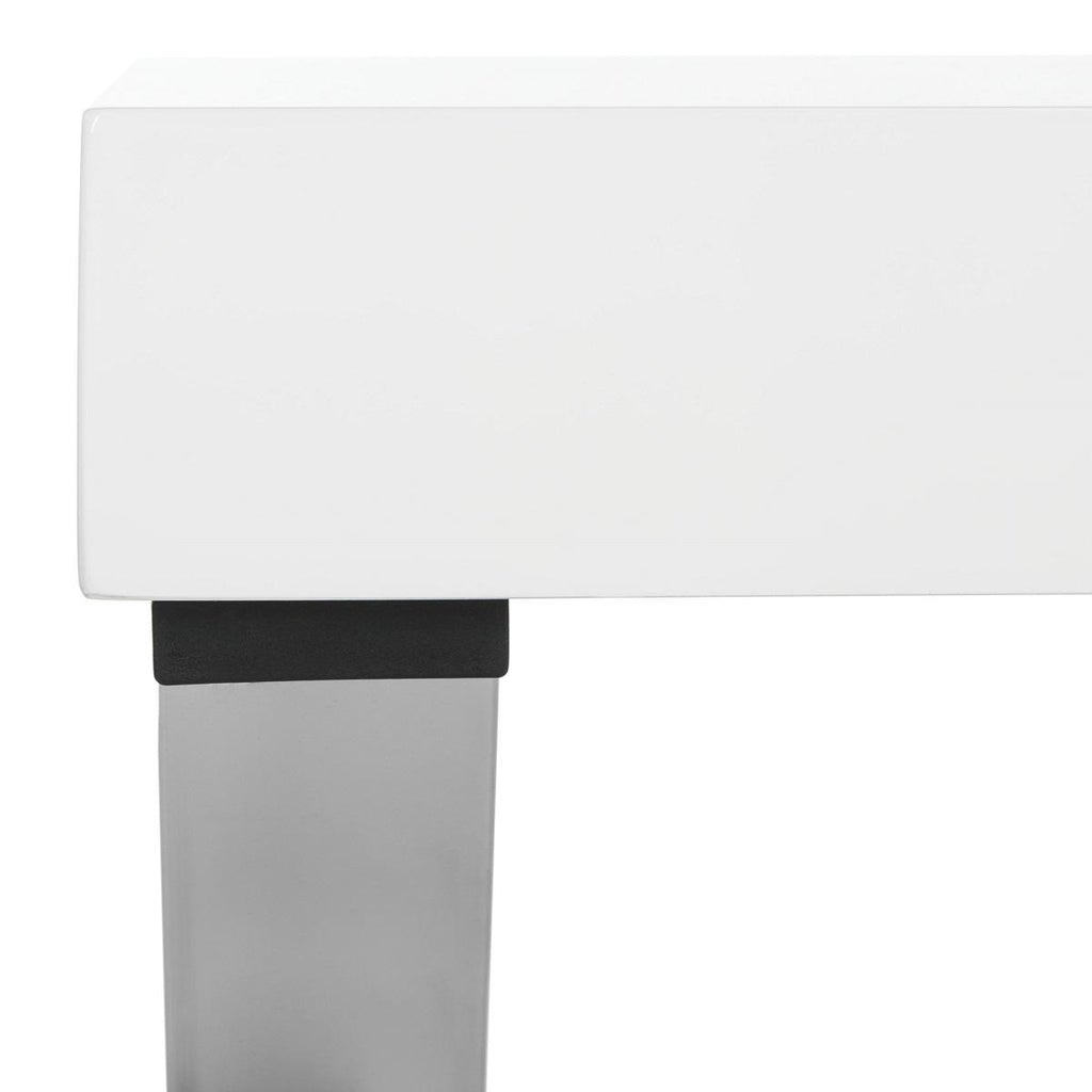 Safavieh Paley 47''W One Drawer Lacquer & Chrome Desk | Desks | Modishstore - 4