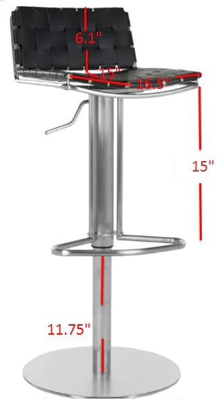 Safavieh Floyd Gas Lift Swivel Bar Stool - Black | Bar Stools | Modishstore - 4