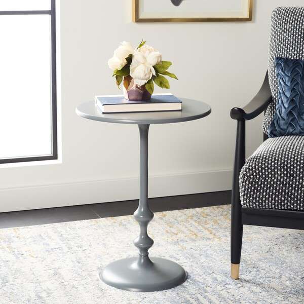 Safavieh Hydra Round Side Table - Dark Gray | Accent Tables | Modishstore - 4
