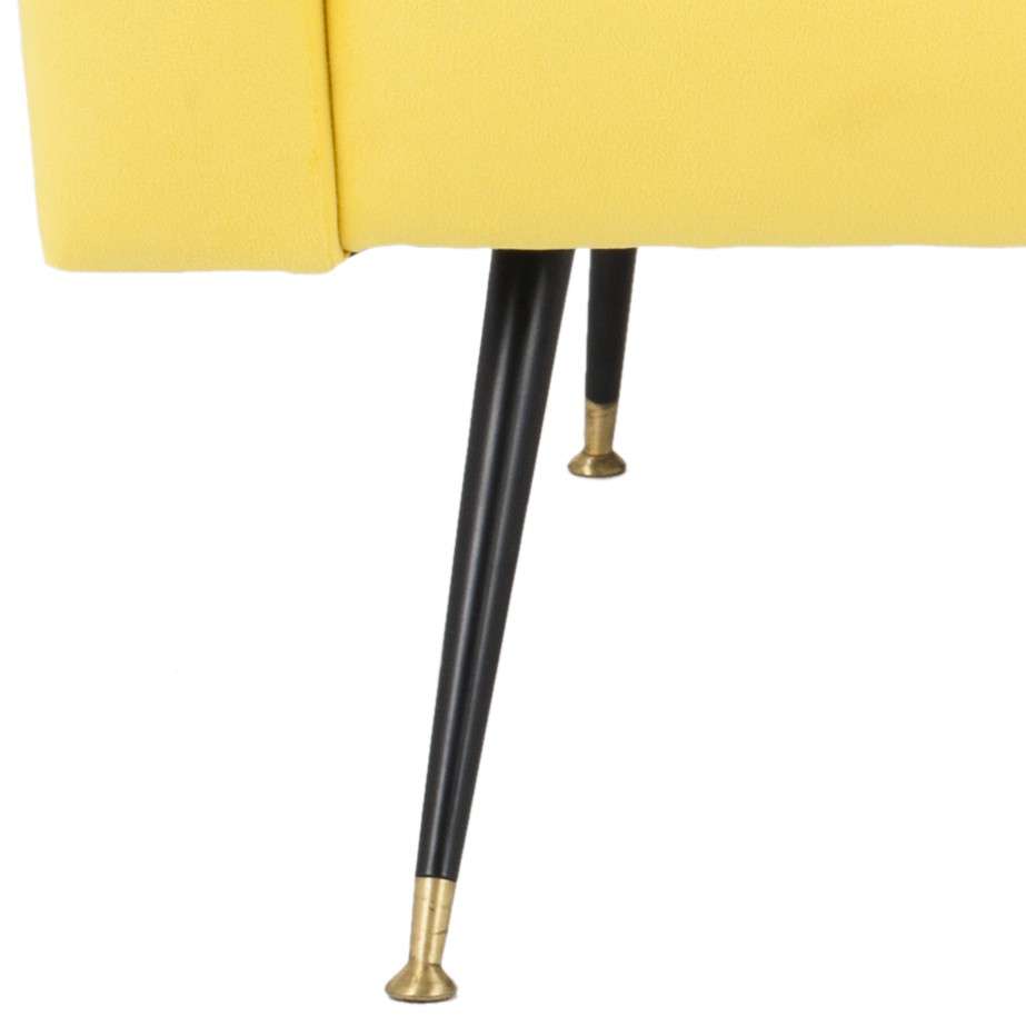 Safavieh Aida Velvet Retro Mid Century Accent Chair - Yellow Velvet | Accent Chairs | Modishstore - 3