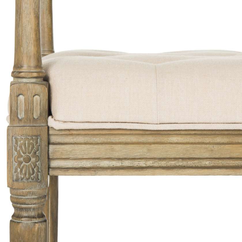 Safavieh Raiden Linen Rustic Oak Bench | Benches | Modishstore - 4