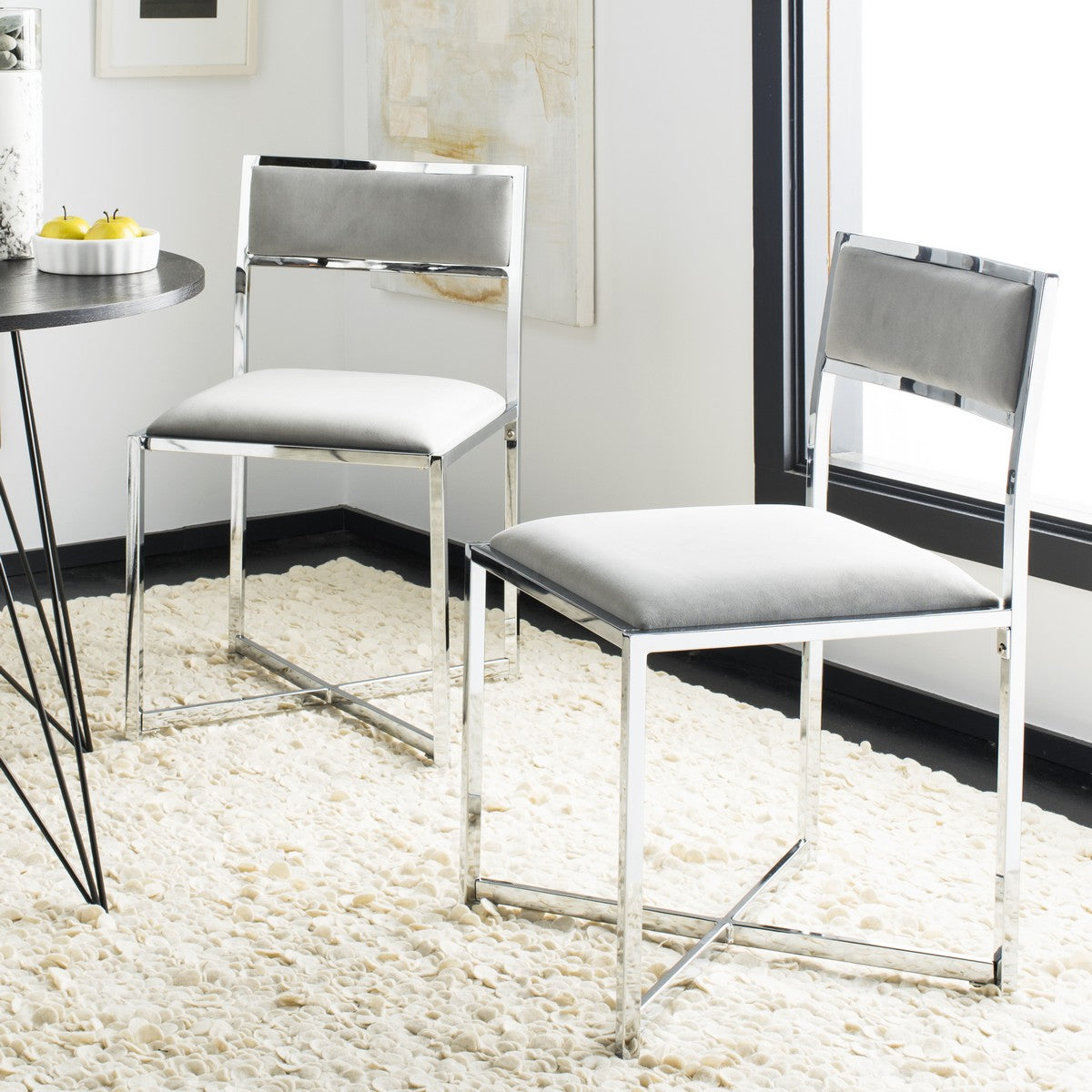 Safavieh Menken Chrome Side Chair | Side Chairs | Modishstore - 1