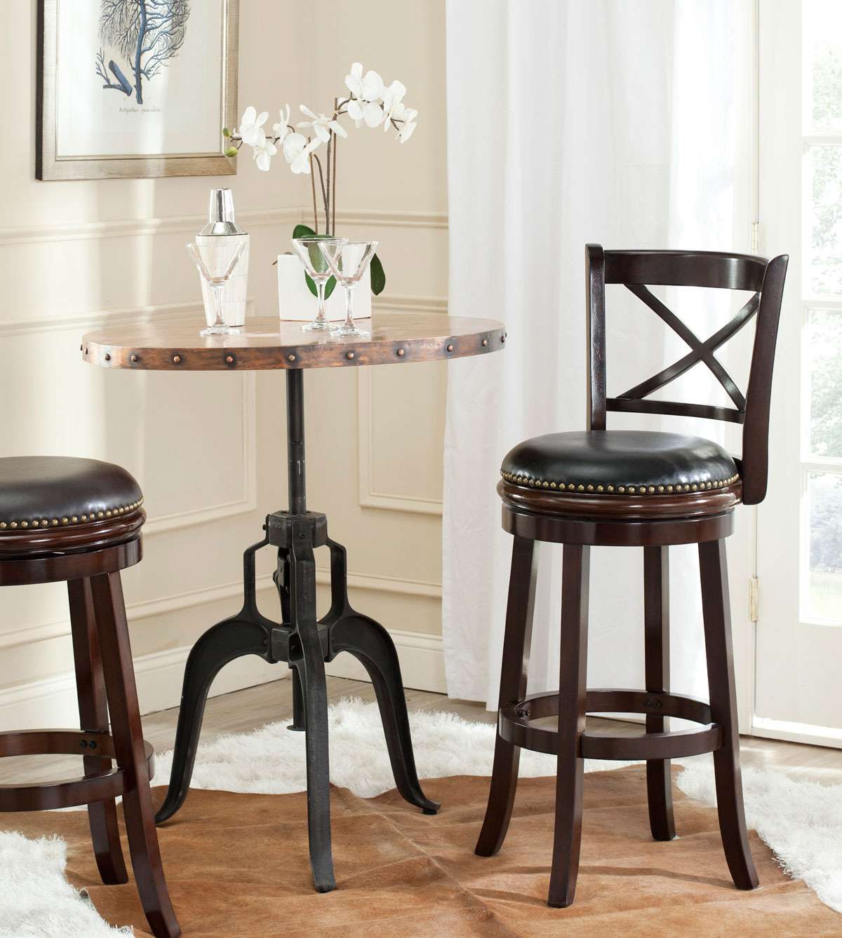 Safavieh Butler Swivel Bar Stool - Cappuccino | Bar Stools | Modishstore - 2