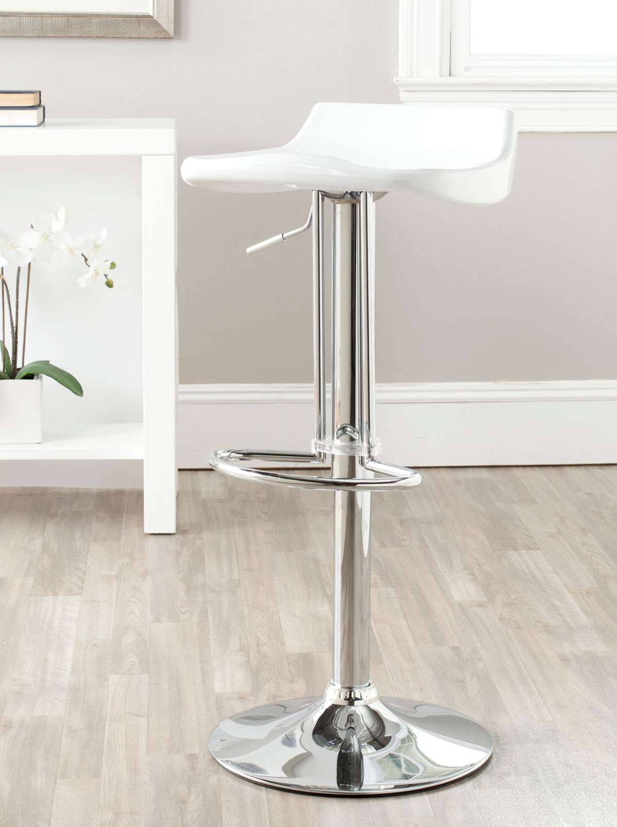 Safavieh Avish Swivel Bar Stool - White | Bar Stools | Modishstore - 2