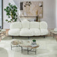 Divani Casa Glaster - Contemporary White Sherpa 88" Bubble Sofa | Sofas | Modishstore