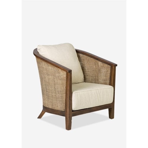 Juliet Rattan/Teak/ Fabric Club Chair by Jeffan | Accent Chairs | Modishstore - 9