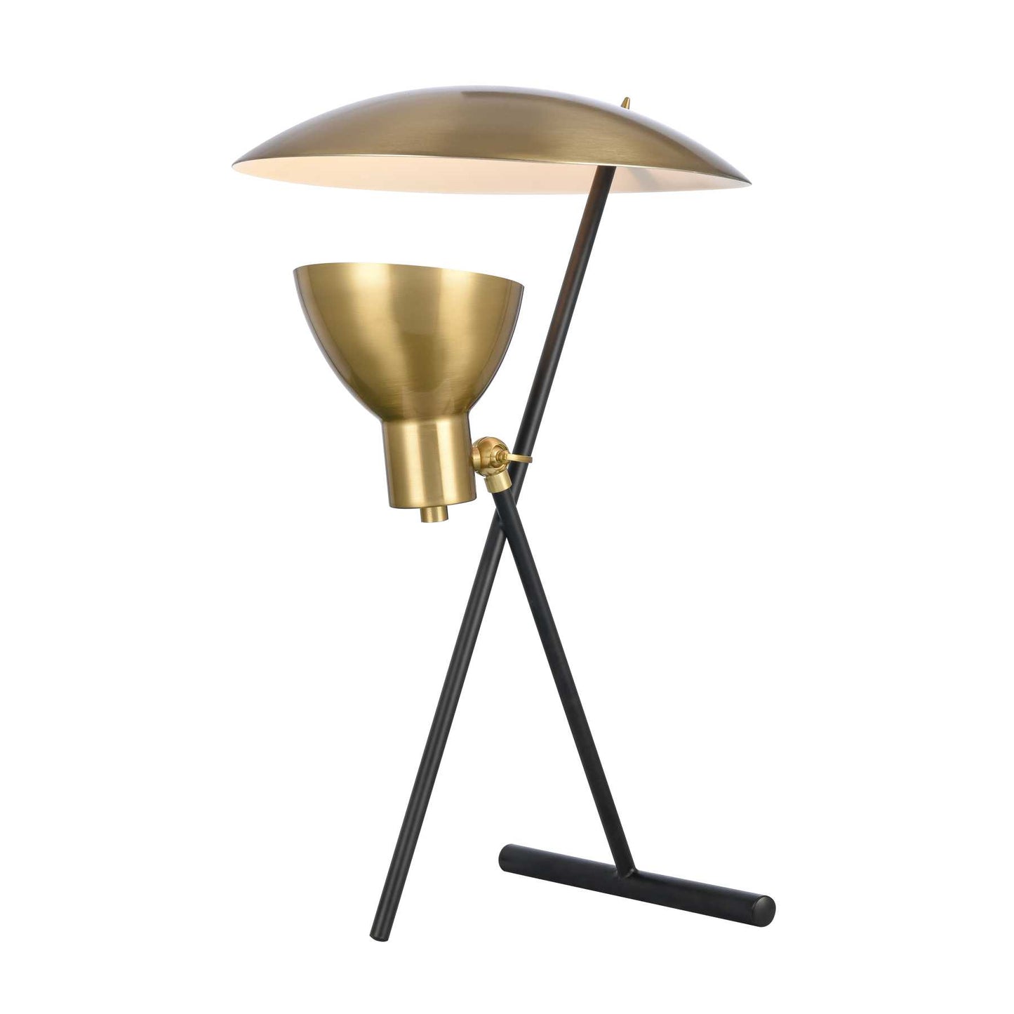 Wyman Square 19'' High 1-Light Desk Lamp - Satin Gold By ELK |Table Lamps |Modishstore 