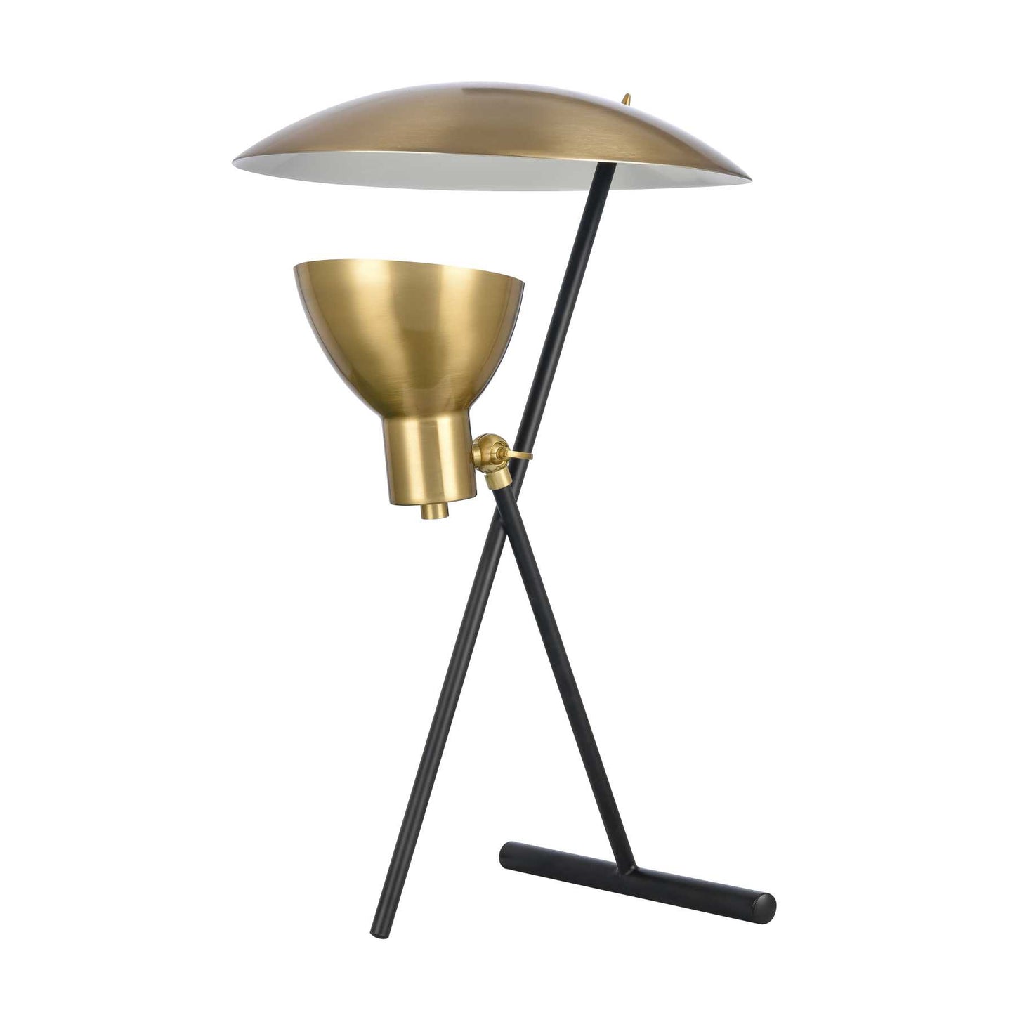 Wyman Square 19'' High 1-Light Desk Lamp - Satin Gold By ELK |Table Lamps |Modishstore - 6