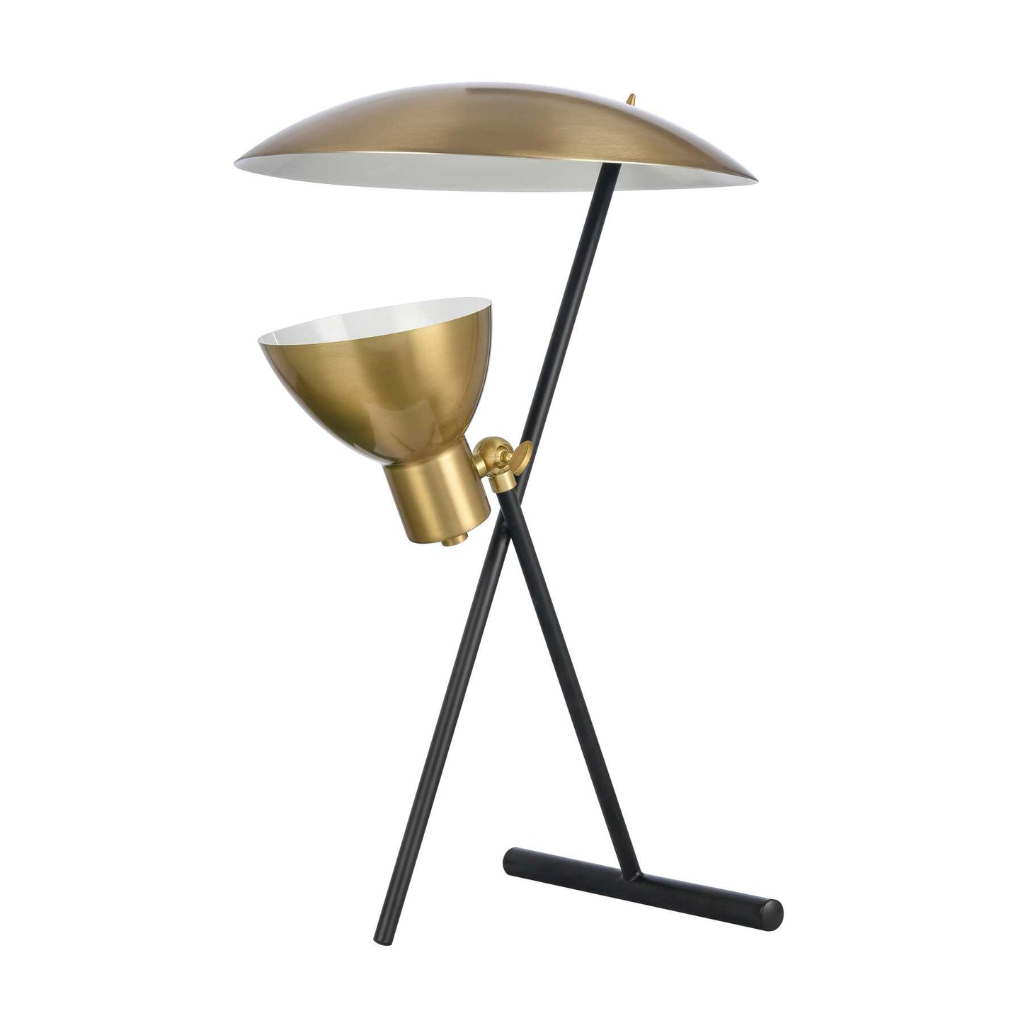 Wyman Square 19'' High 1-Light Desk Lamp - Satin Gold By ELK |Table Lamps |Modishstore - 5