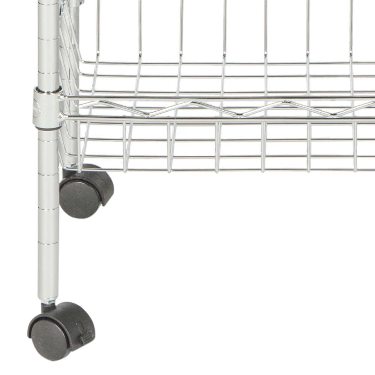 Safavieh Pierre0 Chrome Wire Adjustable Mini Trolley (17.7 In. W X 9.8 In. D X 37.4 In. H) - Chrome | Shelves & Shelving Units | Modishstore - 3