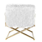 Modrest Haxtun - Modern White Faux Fur Accent Chair-4