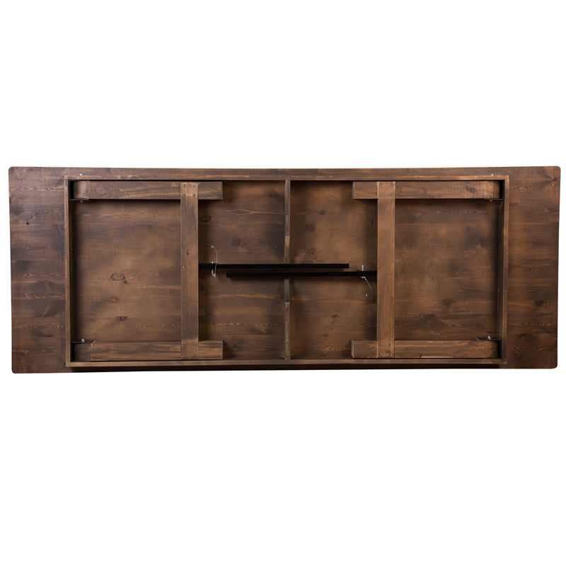 Flash Furniture Hercules Series Antique Rustic Solid Pine Folding Farm Table | Dining Tables | Modishstore-10