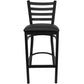 Flash Furniture Hercules Series Black Ladder Back Metal Restaurant Barstool - Black Vinyl Seat | Bar Stools | Modishstore-4