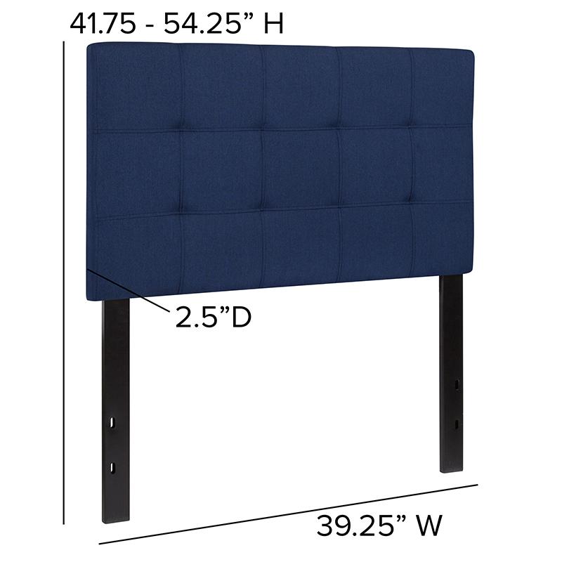Bedford Tufted Upholstered Twin Size Headboard In Navy Fabric By Flash Furniture | Headboards | Modishstore - 4