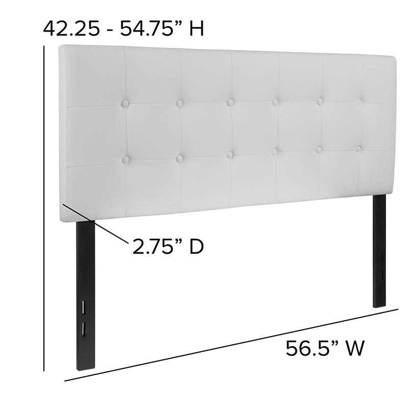Lennox Tufted Upholstered Full Size Headboard In White Vinyl By Flash Furniture | Headboards | Modishstore - 4