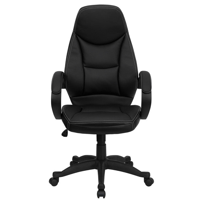 Flash Furniture H-HLC-0005-HIGH-1B-GG High Back Black Leather Executive Office Chair | Office Chairs | Modishstore - 4