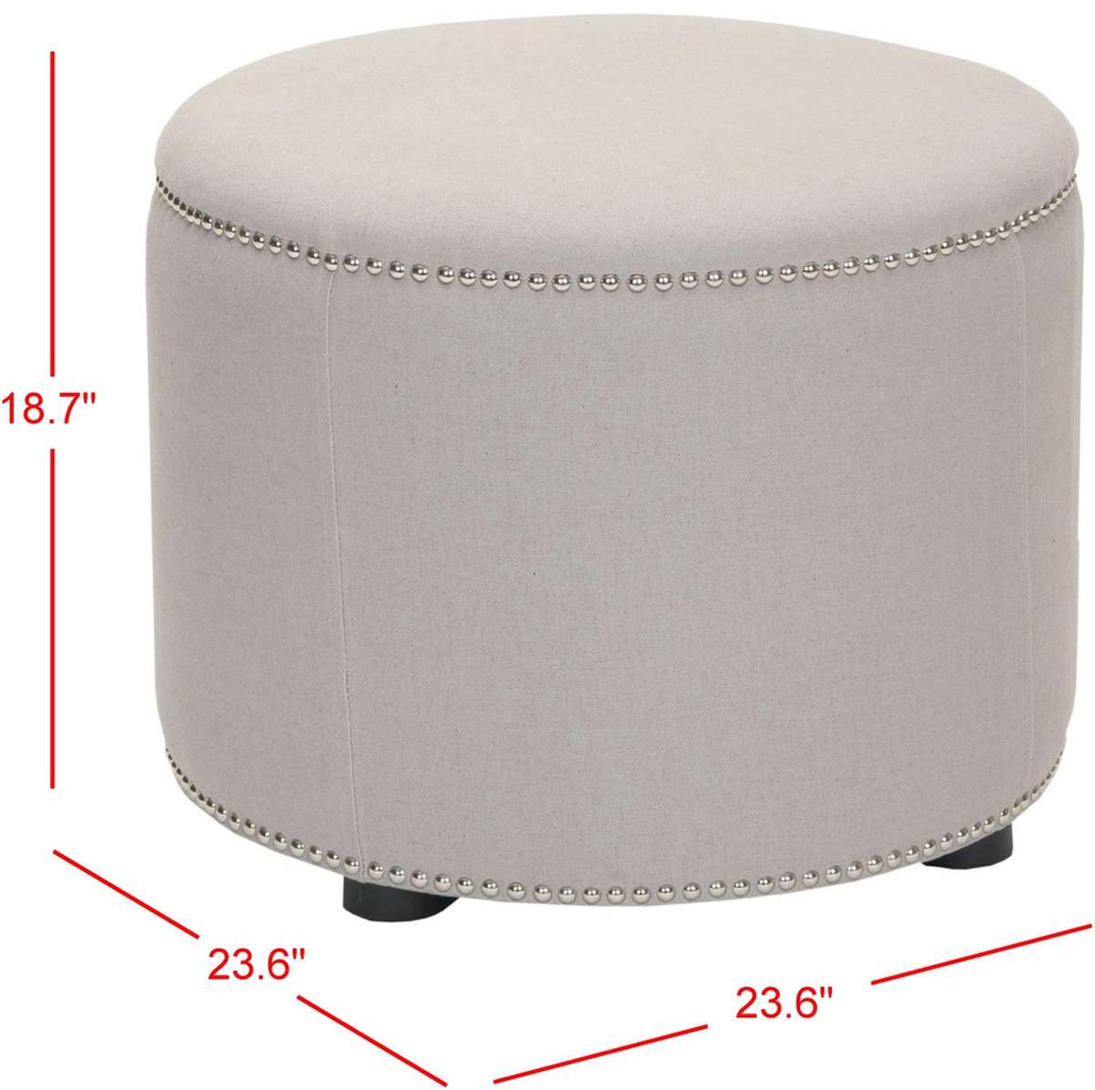 Safavieh Hogan Ottoman - Taupe | Ottomans | Modishstore - 2