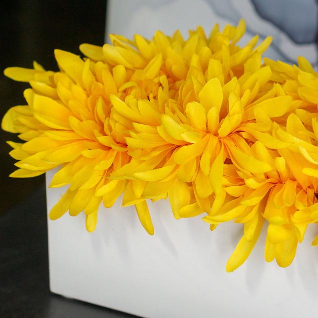 Yellow Mums in Linear Vase By Gold Leaf Design Group | Vases | Modishstore - 3