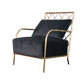 Divani Casa Ignacio - Glam Black Velvet & Gold Accent Chair | Modishstore | Lounge Chairs
