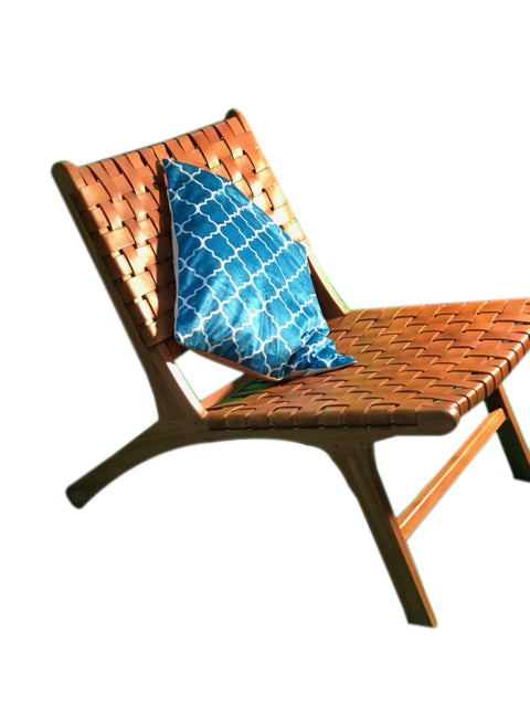 Oslo Leather & Teak Lounge Chair by Artisan Living | ModishStore | Accent Chairs-7