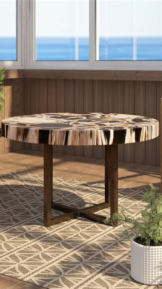 Petrified wood coffee table-6