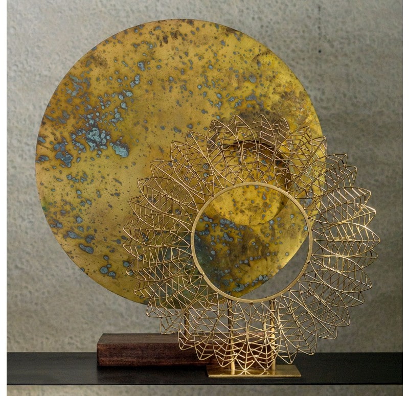 Wire Leaf 17"H Sculpture Gold Leaf Design Group | Sculptures | Modishstore - 5