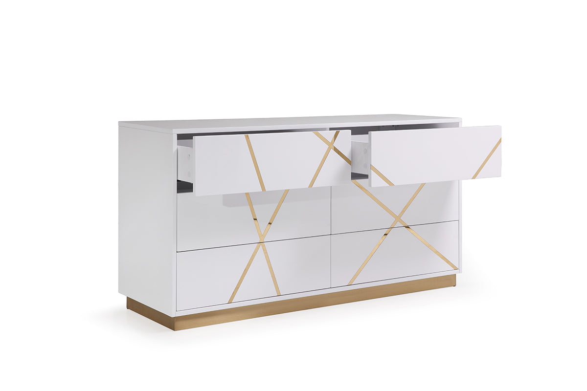 Modrest Nixa  Modern White & Gold Dresser-3