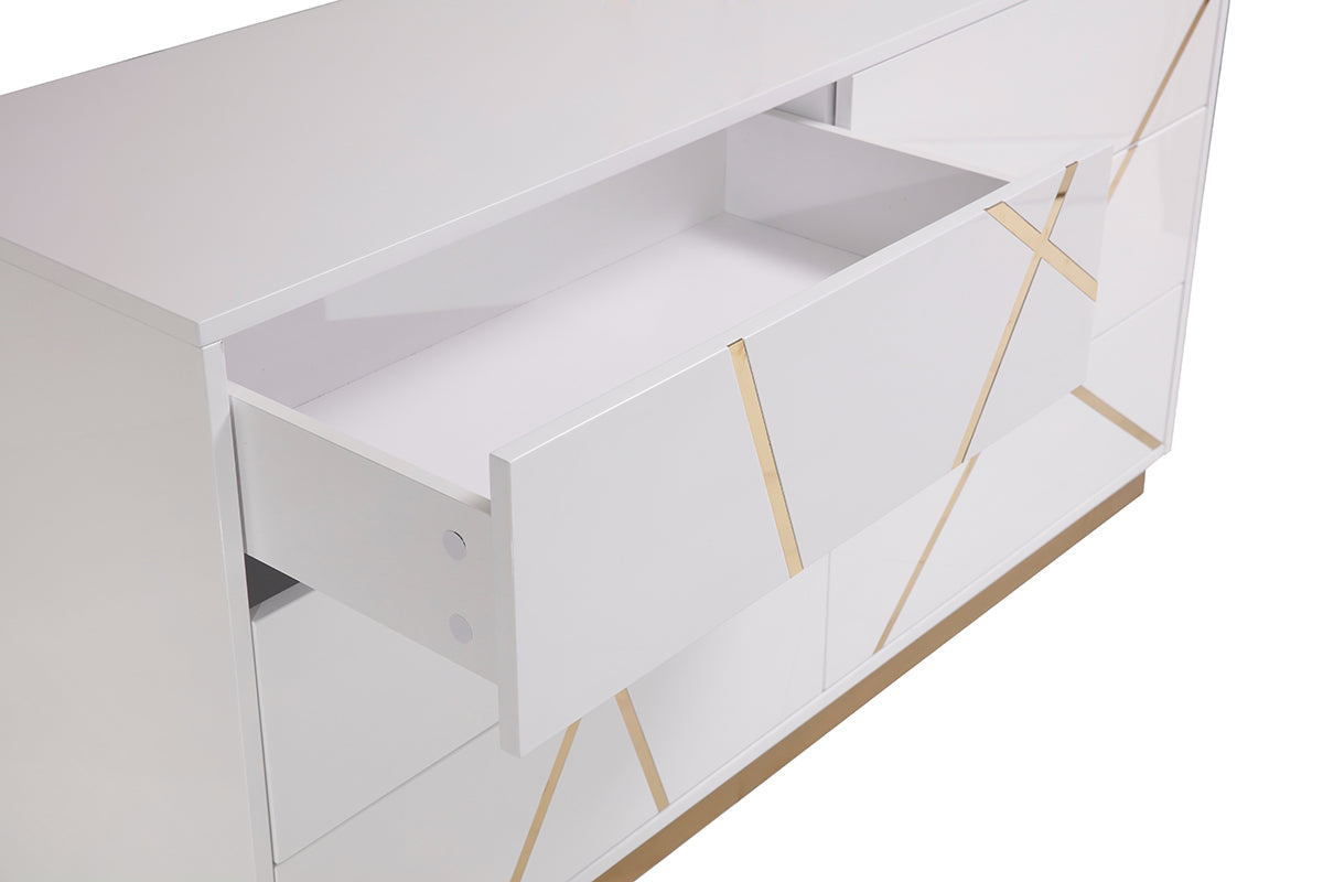 Modrest Nixa  Modern White & Gold Dresser-4